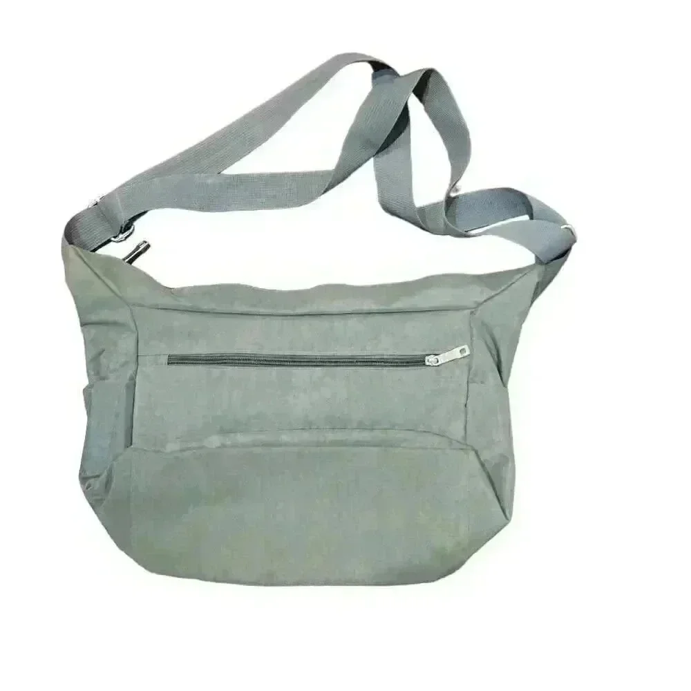 BoBo Xiuxian Women's Dark Sage Gray/Green Multi Pocket Hobo Bag w Adj Strap